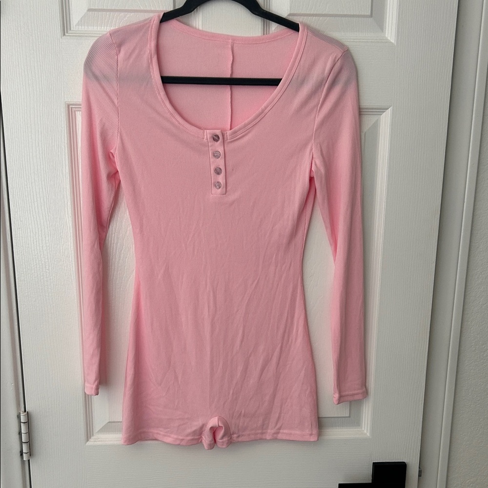 Chic Pink Long Sleeve Bodysuit
